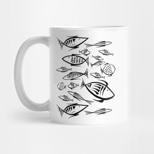 Small Fishes BW Mug